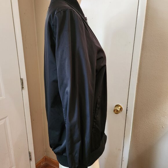 Bernardo Jacket Womens Small Black Bomber Military Full Zip Boho Coat Pockets - Picture 3 of 14